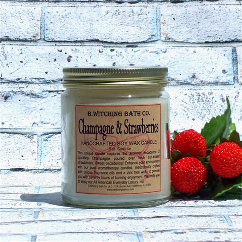B. Witching Bath Company: Champagne & Strawberry Handcrafted Soy Wax Candle